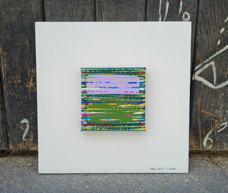 Coloured lines 17 2024, 25x25, Acryl-Lack auf LW,  € 110 SOLD
